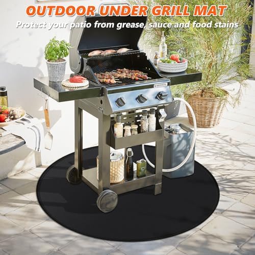 24" Fire Pit Mat for Solo Stove Bonfire, Double-Sided Fireproof Under Grill Mat Deck Patio Protector Pad, Round BBQ Mat for Solo Stove Accessories, Easy to Clean, Reusable (0.9mm) - Image 5