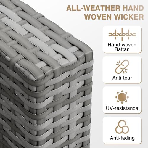 Aoxun Patio Furniture Sets, 10-Piece Outdoor Patio Furniture with Thick Cushions, Wicker Outdoor Conversation Set Sectional Sofa for Backyard, Poolside, Garden - Image 4