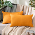 MIULEE Decorative Outdoor Pillow Covers Fall Lumbar 12x20 Pumpkin Orange by MIULEE