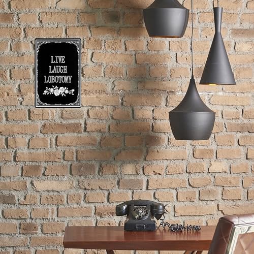 Live Laugh Lobotomy Decorative Chic Gothic Metal Sign - Image 5