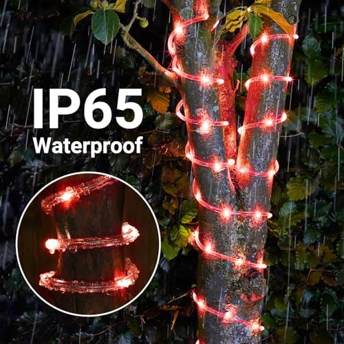 Solar Rope Lights, 33ft 100LED Solar String Lights, 8 Modes, Waterproof - Image 5