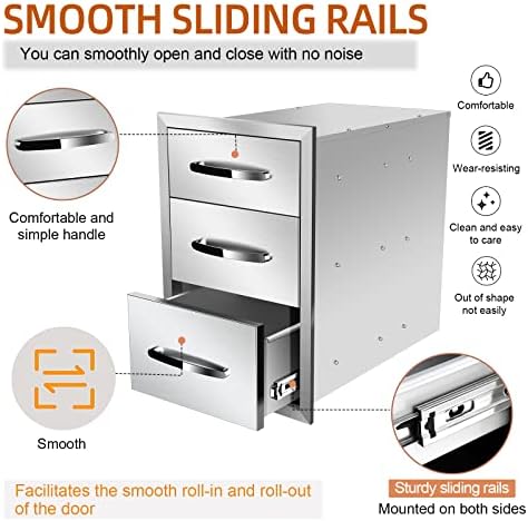 Outdoor Kitchen Drawers 14" W x 21" H x 21" D Stainless Steel - Image 5