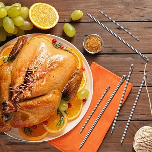 Ofargo Meat Trussing Needles, Roasting Trussing Needles for Lacing Roast Turkey, Chicken, Pork Skin, Whole Hog, Lamb, and Rotisserie Pig; Two of Each Size 4.9/5.7/7inch, 6pcs in All - Image 6