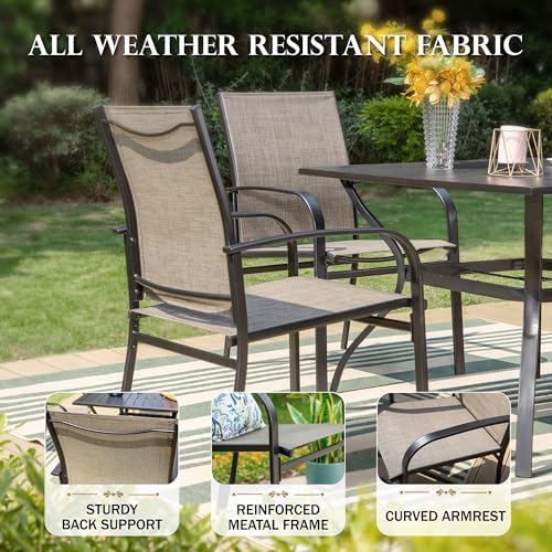 HERA'S HOUSE 5pc Patio Dining Set for 4, 42" Round Metal Table - Image 5