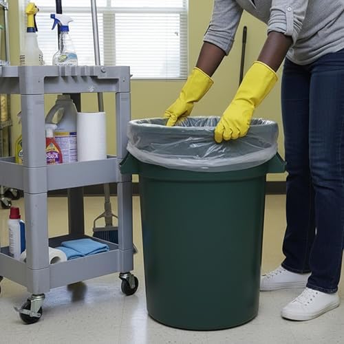 TYPLASTICS 55 Gallon Clear Trash Can Liners - 36" x 60" - Image 2