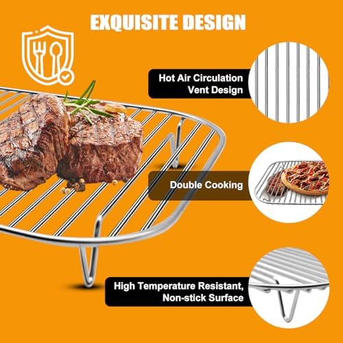 Stainless Steel Rack for Ninja Woodfire Outdoor Indoor Grill and Smoker, 12.6×8.7 Inches Grill Stand for OG701 OG751 7-in-1 Accessories, Stackable Replacement Parts, Dishwasher Safe - Image 5