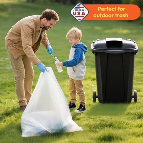 Delxo 30-33 Gallon Trash Bags, 250 Count Bulk Value Clear Large Garbage Bag - Image 6