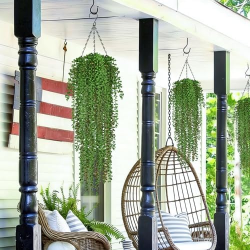 Waipfaru 4Pcs Artificial Hanging Plants for Outdoors, Fake Vines Greenery - Image 7