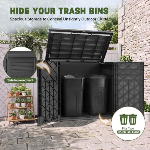 Bifanuo 51 Cu Ft Resin Outdoor Storage Shed, Horizontal Storage Cabinet - Image 6