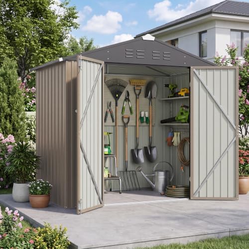 Patiowell 6x4 FT Storage Shed, Brown by Patiowell