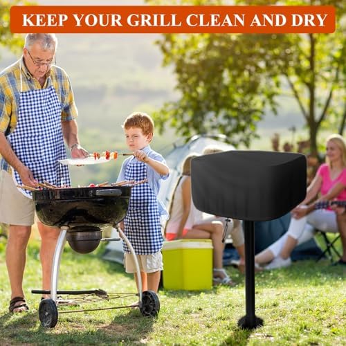 Heavy Duty 600D Park Style Grill Cover, Waterproof Outdoor BBQ Cover for Rectangular Table Top Grills, Upgraded Rip-Proof Oxford Fabric with Seam Tape (Fits up to 24.4"x23.6"x19.7") - Image 7
