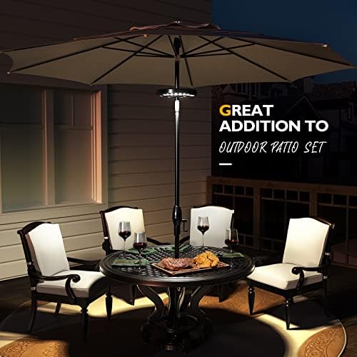 Eletorot Rechargeable Patio Umbrella Light-28 LED White Umbrella Pole Light - Image 5