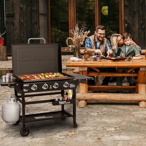 Royal Gourmet GB4000P 4 Burner Propane Gas Griddle, Hard Cover, Side Tables - Image 2