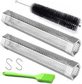 2 Pack 12'' Stainless Steel Pellet Smoker Tube, with Brush and Hooks by LFSEMINI