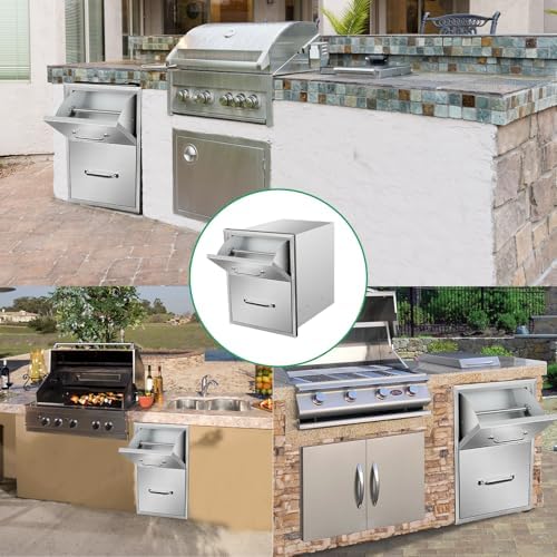 Outdoor Kitchen Drawers 16" W x 20" H x 20" D Stainless Steel Paper Towel Drawers with Ergonomic Handle for BBQ Island, Patio Grill Station & Outdoor Kitchen Cabinets - Image 6