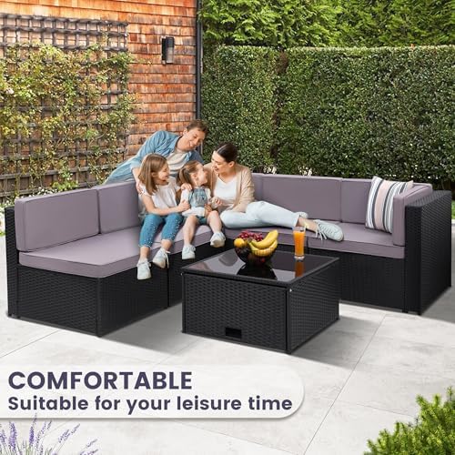 KROFEM 8 Piece Patio Furniture Set, Outdoor Modular Conversation Set - Image 3