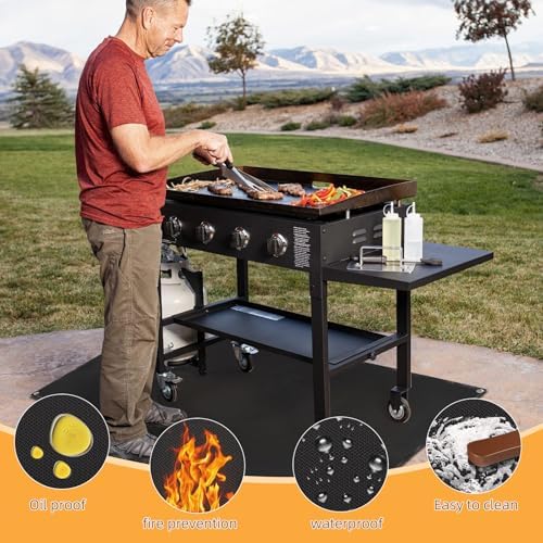 Under Grill Mat for Outdoor Grilling, 90 x 48 inches Double-Sided Fireproof Waterproof BBQ Protector for Deck and Patio Under Grill Mat for Outdoor BBQ - Image 5