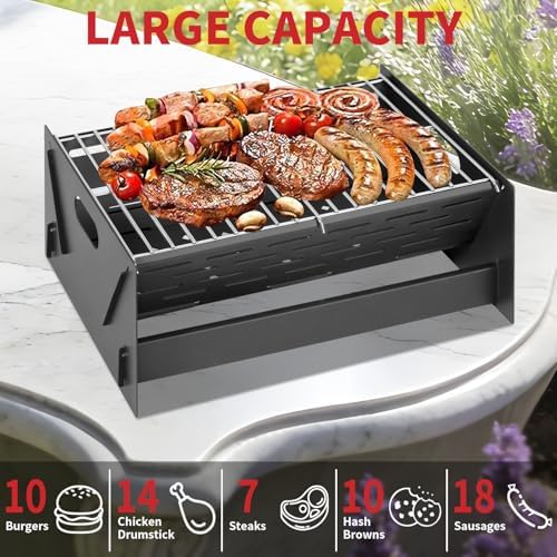 15.9" Foldable Portable Camping Charcoal Grill - Image 6