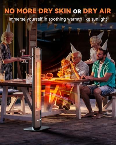 Encyclpo Patio Heater for Outdoor Use,1500W Infrared, 36 in Portable Tower Heater, 3 Levels, IPX5 Waterproof, Tip-Over&Overheat Protection for Garage, Indoor, Large Room, Backyard, Home - Image 6