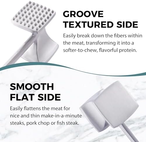 KITEXPERT Meat Tenderizer Hammer with Comfortable-Grip Handle, Dual-side Mallet for Kitchen, Heavy Duty Pounder For Tenderizing Steak, Beef and Fish, Pink - Image 3