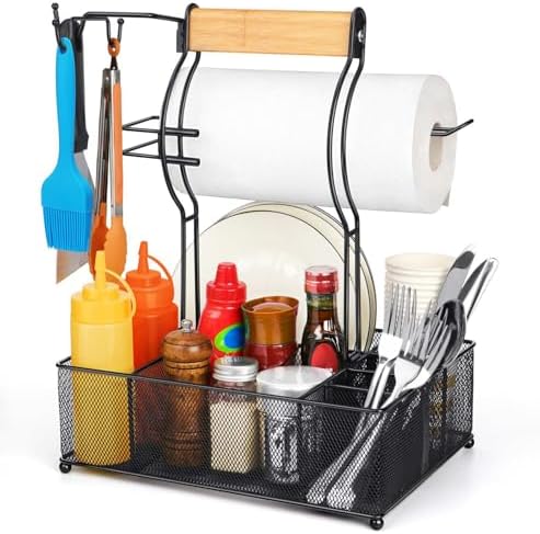 FANGSUN Grill Caddy, BBQ Caddy with Paper Towel Holder for Outdoor Grilling by FANGSUN