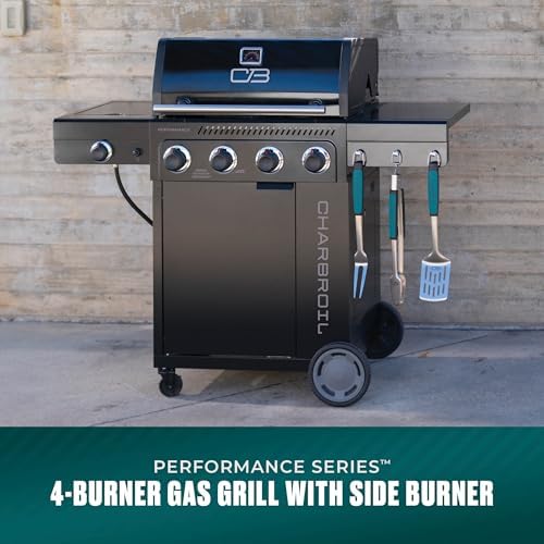 Charbroil Performance Series 4-Burner Gas Grill Cabinet with Side Burner, Black - 463253925 - Image 2