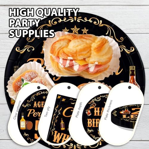 96 Pcs Whiskey 50th Birthday Party Supplies for Men, Serves 24 - Image 6