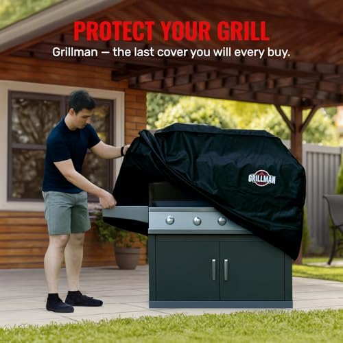 Grillman Waterproof BBQ Grill Cover for Outdoor Grills, 58 Inch, Black - Image 2