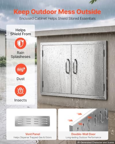 VEVOR Outdoor Kitchen Drawers, 30"W x 20"H x 20"D, Cabinet/Trash/Door/Combo - Image 5