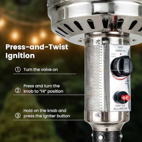 Tangkula 50,000 BTU Propane Patio Heater with Easy Ignition, Black - Image 7