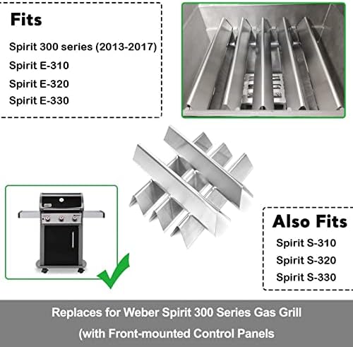 7636 Flavorizer Bars for Weber Spirit 300 & Spirit II 300 GS4 E310 E315 E320 E330 S310 S315 S320 S330, 15.3" Stainless Steel Weber Spirit Grill Parts Replacement for Weber 7636 67046 69797 68843 - Image 5
