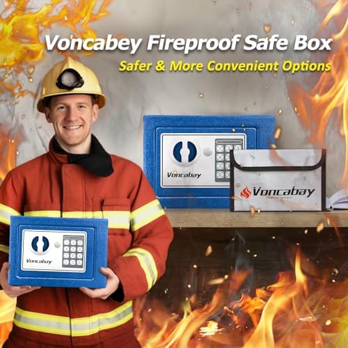 Voncabay Money Safe Box for Home with Digital Keypad, 0.23 Cu. Ft., Blue - Image 3