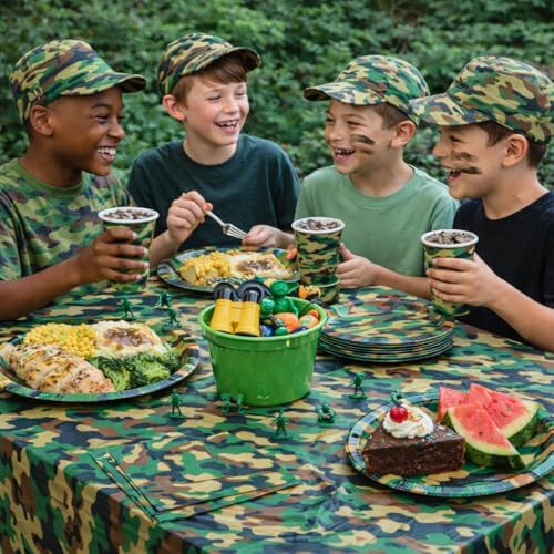 120 Pcs Camo Birthday Party Supplies Serves 30 - Plates, Cups, Napkins Set - Image 5