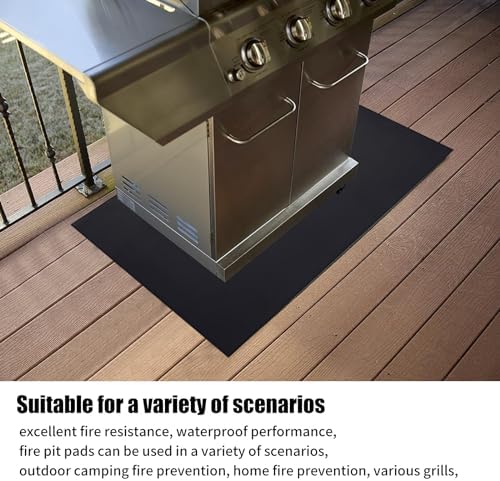 MDEOOSKY 48" x 30" Fireproof Mat Under Grill Mat Deck Protector Fire Pit Mat Oil-Proof Waterproof BBQ Protector for Deck and Patio Easy to Clean Storage Waterproof Foldable - Image 5
