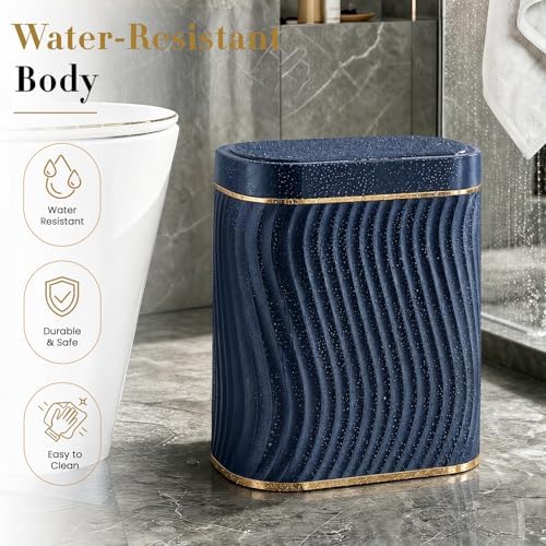 Ogikey Bathroom Small Trash Can with Automatic Touchless Lid, 2.6 Gallon Smart Garbage Can Narrow Waterproof Trash Bin for Bedroom, Office, Living Room - Image 5