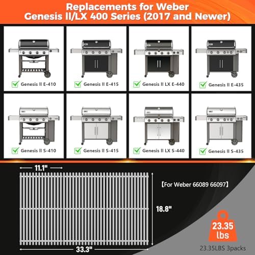 QuliMetal 9.5MM Grill Grates for Weber Genesis II E-410/E-415/E-435 - Image 2