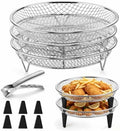P&P CHEF 7.9'' Round Air Fryer Rack Set of 3, Air Fryer Basket for Grill by PPCHEF