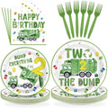 96Pcs Trash Truck 2nd Birthday Party Decorations Serves 24 by Greencian