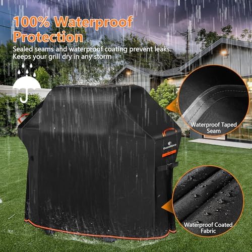 [Upgraded 1000D Heavy Duty Fabric] 70 inch Grill Cover for Outdoor Grill - Image 3