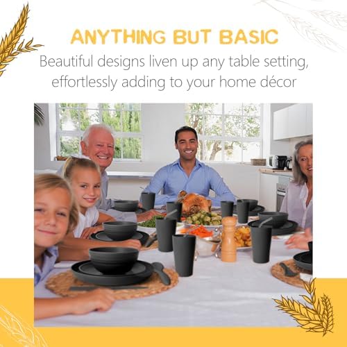 Teivio 24 Piece Flatware Plates and Bowl Set for 6, Dish Set for Kitchen - Image 5