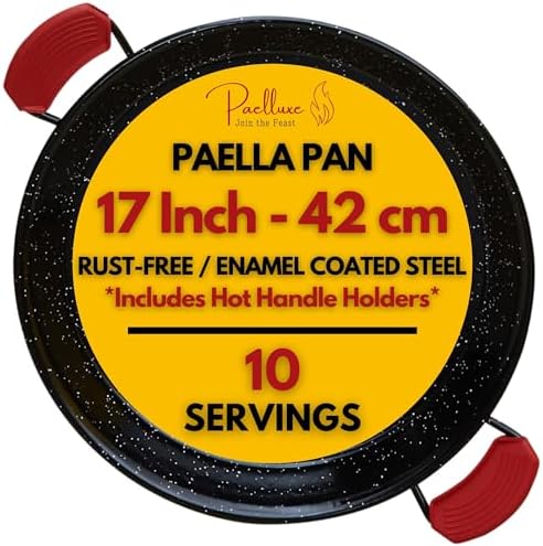 Paelluxe Paella Pan Enameled No-Rust Steel Skillet - 17 Inch, 10 Servings by Paelluxe
