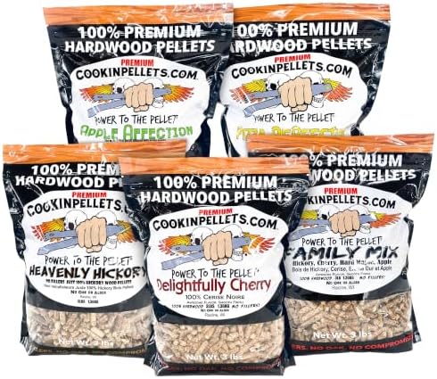 CookinPellets Hardwood BBQ Grill Pellets, 5 Flavor Bundle, 3lb Bags, 5-Pack by Unknown
