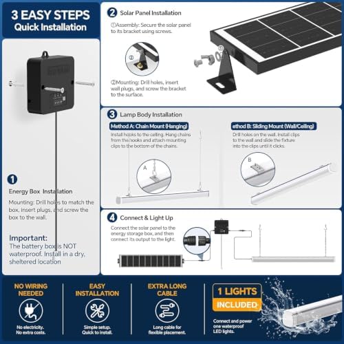 Solar Shed Light with Pull Cord, 1500LM LED Bars,4000K 2-Pack - Image 7