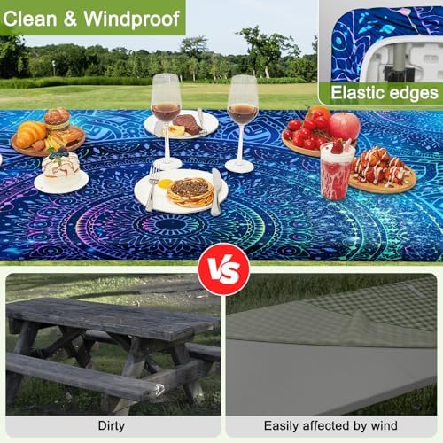 Picnic Table and Bench Cover Set, Waterproof Fitted Elastic Cloth - Image 5