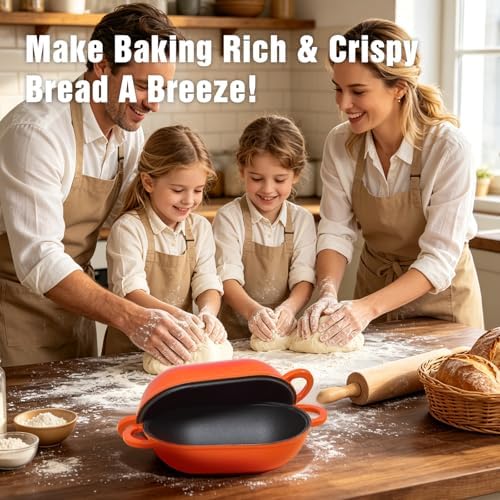 2.5 QT Enameled Cast Iron Sourdough Bread Oven, Loaf Pan with Lid - Image 3