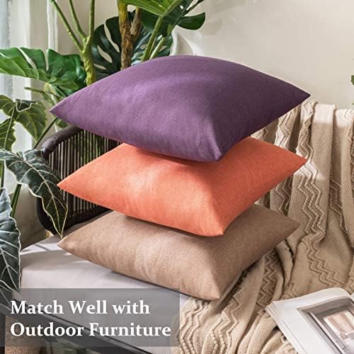 MIULEE Decorative Outdoor Pillow Covers Waterproof 18x18 Purple - Image 4