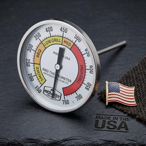 Midwest Hearth Kamado Thermometer – Replacement Lid Thermometer for Big Green Egg, Kamado Joe & Ceramic Grills | 3" Dial, 150-750°F, Made in USA - Image 5