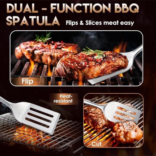 TIVOLI 3PCS Grilling Accessories Set - Heavy Duty BBQ Tool Set - Image 3