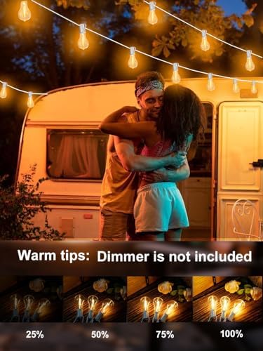 White Outdoor String Lights 120FT Waterproof Lighting for Patio Wedding - Image 3