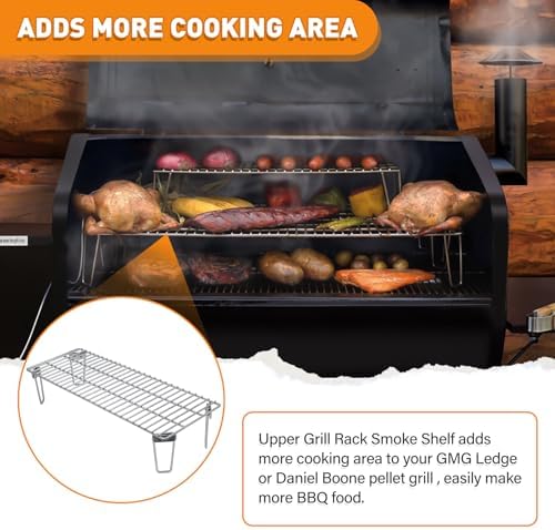 Grills Upper Rack for Green Mountain Daniel Boone Choice & Prime Grill Models, Heavy-Duty Stainless Steel Grill Warming Rack Accessories, GMG-6008 Replacement Parts for GMG Ledge Pellet Grill - Image 5